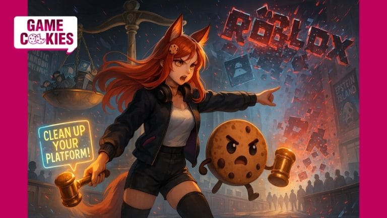 Game Cookies newsletter artwork on Roblox facing lawsuits and star creators leaving the platform