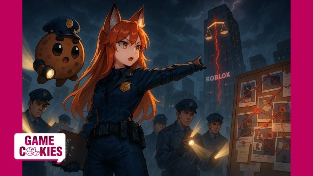 Game Cookies Analyxyz artwork on Roblox’s $12B safety meltdown and platform controversies