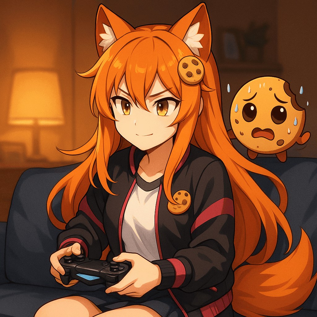 Kiki gaming with Chip watching