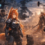 Aanime-style cover showing Kiki in COG-inspired armor on a movie set between Marcus Fenix and Malenia, with text about Elden Ring and Gears movie adaptations.