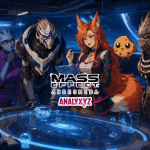 Kiki and Chip discuss Mass Effect: Andromeda’s troubled development with a sci-fi crew inside a futuristic spaceship command room.