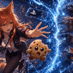 Kiki and Chip are pulled away from PlayStation-inspired game worlds by a glowing time rift, symbolizing the 30-day DRM controversy and fears over digital game ownership.