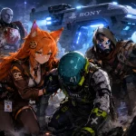 Kiki and Chip join Destiny-inspired heroes in a dramatic sci-fi rescue scene as a wounded Marathon runner is pulled from battle near a Sony ship.