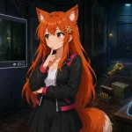 Kiki stands in a spooky mansion hallway between a playthrough video screen and a glowing game controller, while Chip looks dizzy and overwhelmed.