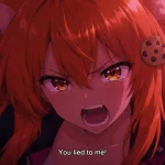 Kiki from Game Cookies screams “You lied to me!” in a dramatic anime-style frame reacting to Sony’s physical disc controversy.
