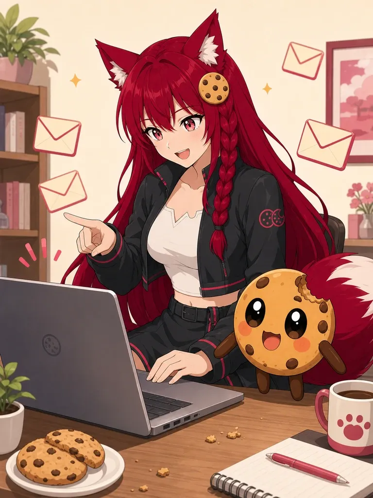 Kiki and Chip happily reading and responding to messages together on a laptop.